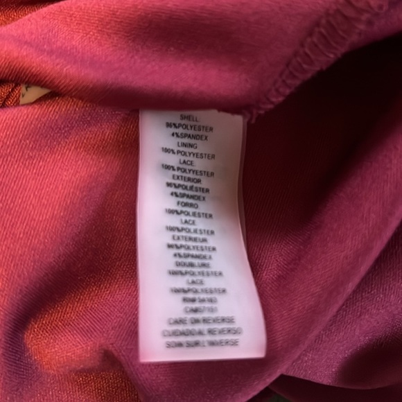 Karl Lagerfeld Wine Red Eyelet Detailed Lined Sheath Dress - Picture 13 of 13